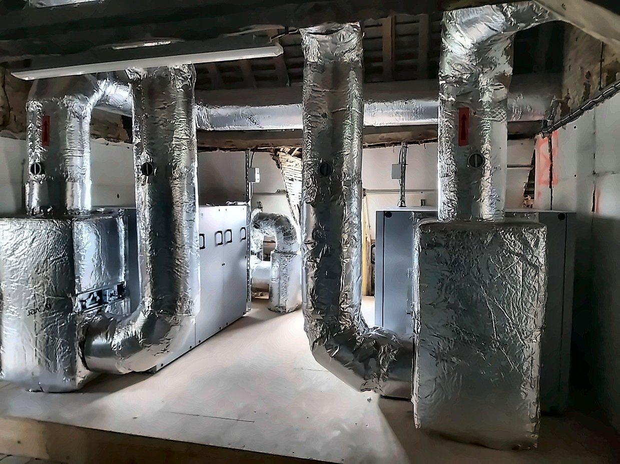 Gaines de ventilation dans un bâtiment patrimonial