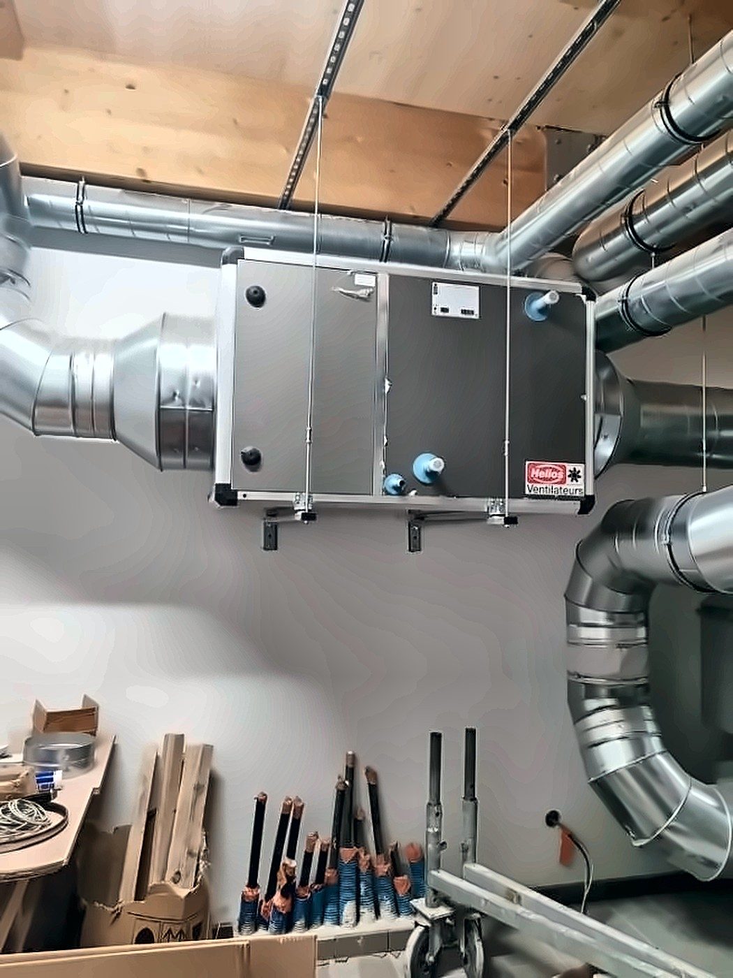 Centrale de ventilation double flux et gaines